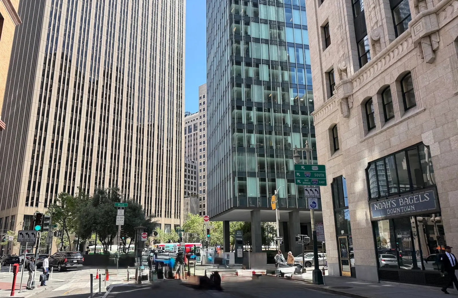 Street-level office and business context near Battery and Market in San Francisco’s Financial District