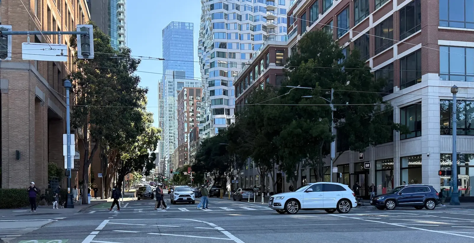Financial District commercial streetscape in San Francisco, CA