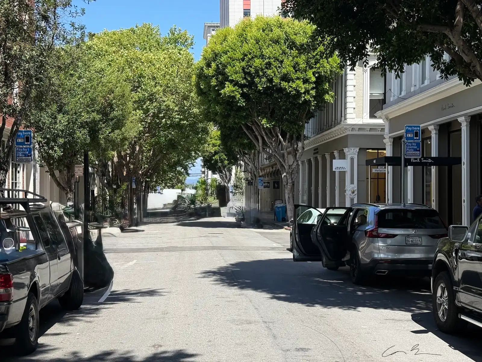 Street-level commercial buildings in Jackson Square near San Francisco’s downtown core