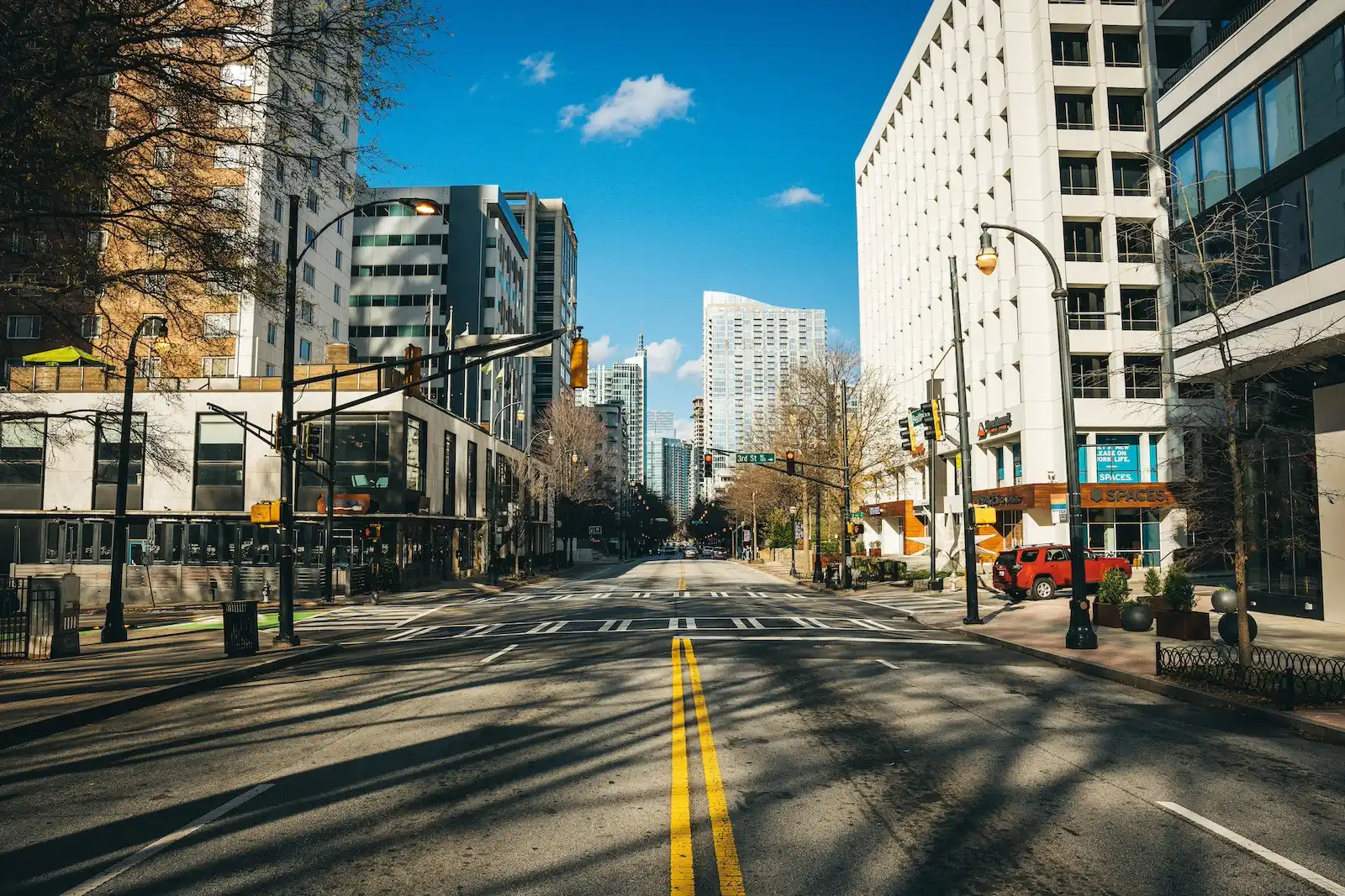 Buckhead commercial streetscape in Atlanta, GA